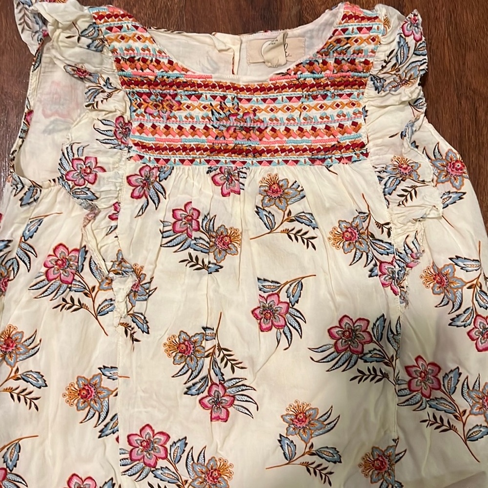 Embroidered boho girls top size 8